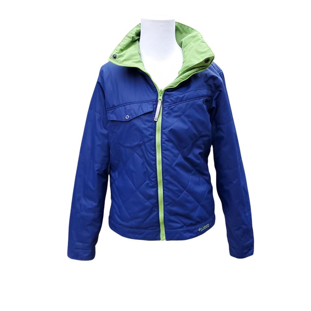 Columbia Women's Blue Green Reversible Zipper Front Lightweight Jacket Sz M